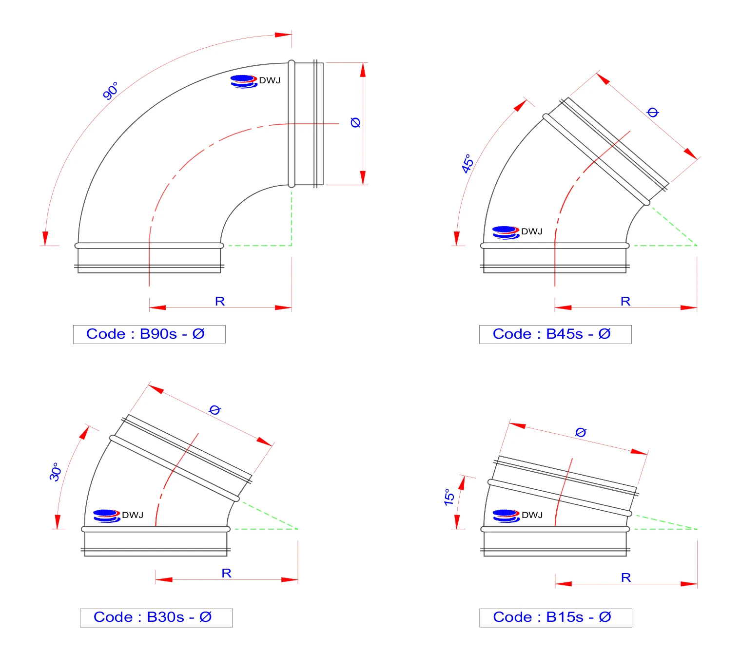Dimension drawing Pressed bends