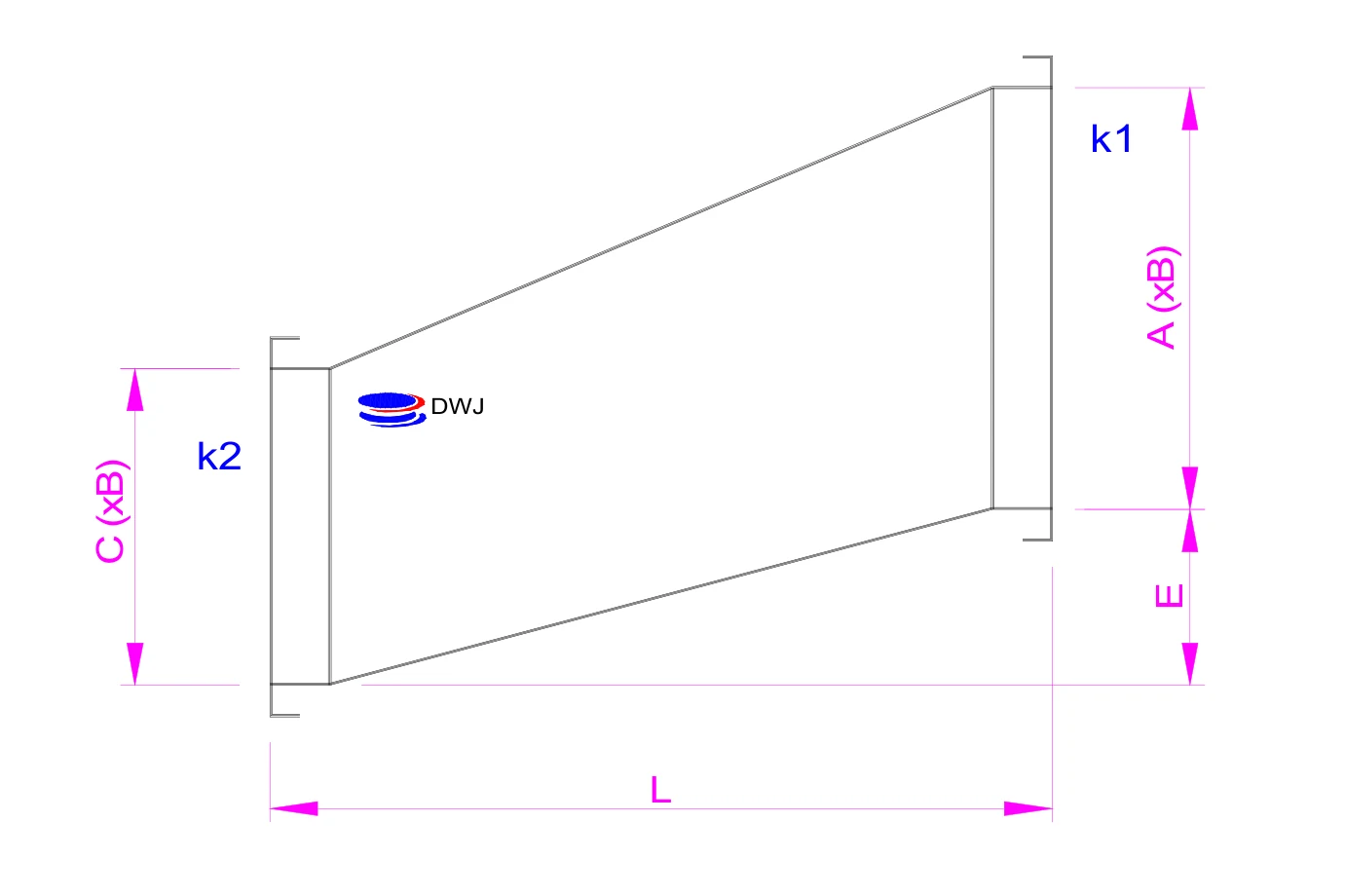 Dimension drawing Offsets with a change of size