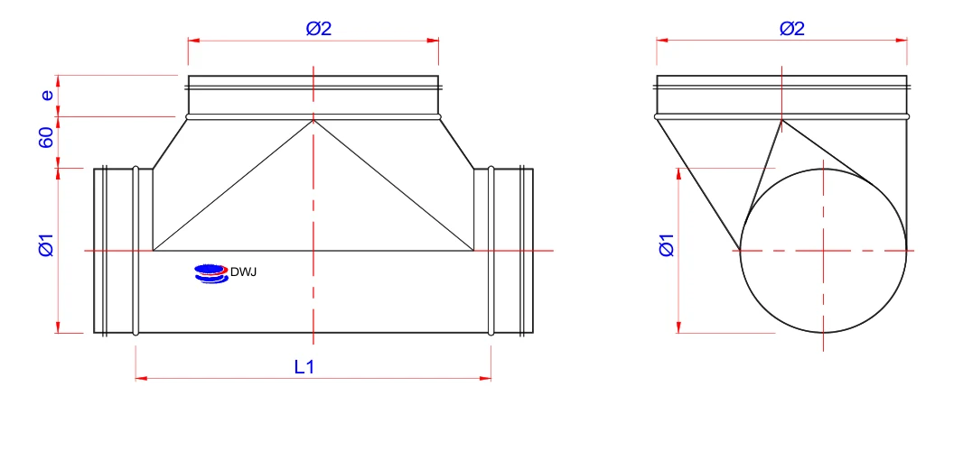 Dimension drawing Handmade tees, asymmetrical