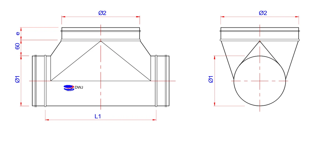 Dimension drawing Handmade tees, symmetrical